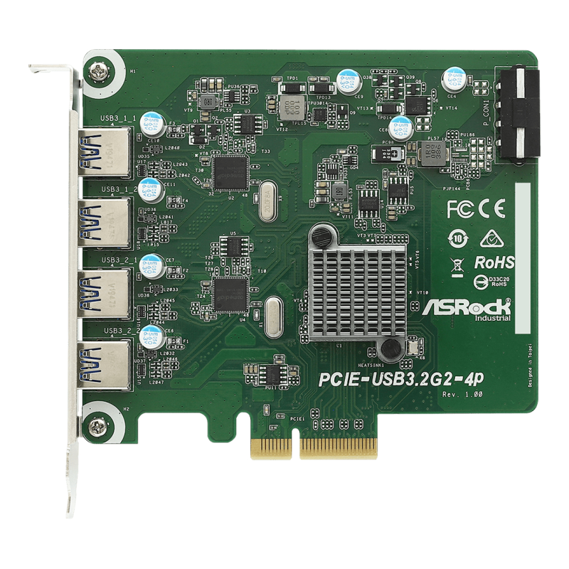  PCIe Cards - PCIE-USB3.2G2-4P